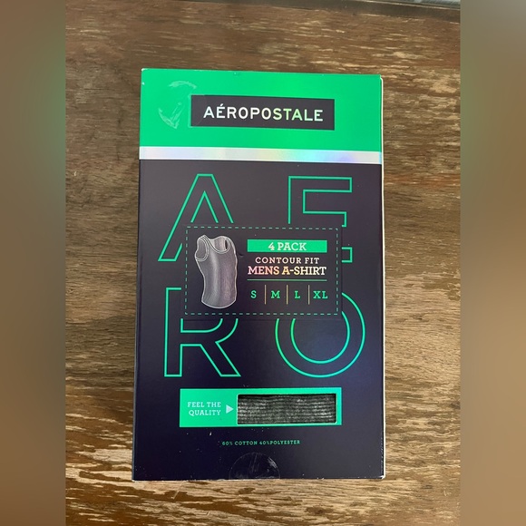AEROPOSTALE small 4-pack contour fit men’s A-shirt - undershirt tank top - Picture 2 of 2